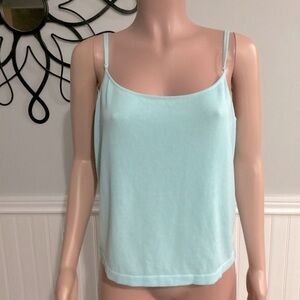Vince Knit Camisole Tank Top Powder Blue Adjustable Straps size XL